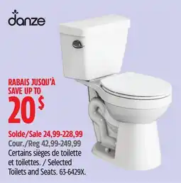 Canadian Tire Danze Selected Toilets and Seats offer