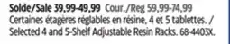 Canadian Tire Selected 4 and 5-Shelf Adjustable Resin Racks offer