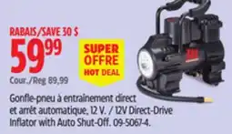 Canadian Tire Motomaster 12V Direct-Drive Inflator with Auto Shut-Off offer