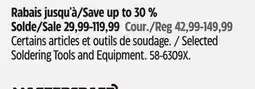 Canadian Tire Selected Soldering Tools and Equipment offer