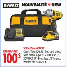 Canadian Tire DEWALT Brushless 1/2˝ Impact Wrench Kit./Ens. clé à chocs sans balais, ½ po 20 V MAX XR offer
