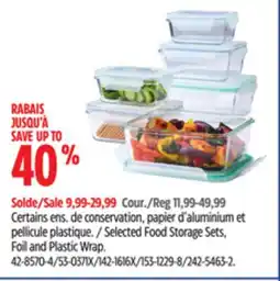 Canadian Tire Selected Food Storage Sets, Foil and Plastic Wrap offer
