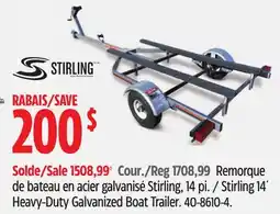 Canadian Tire Stirling 14´ Heavy-Duty Galvanized Boat Trailer offer