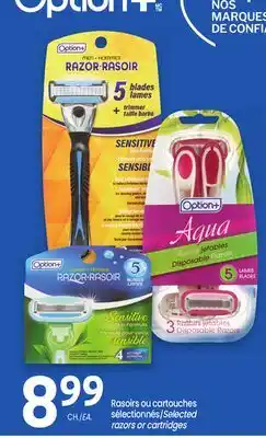 Uniprix Option+ Rasoirs ou cartouches sélectionnés/Selected razors or cartridges offer