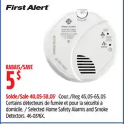 Canadian Tire First Alert Selected Home Safety Alarms and Smoke offer
