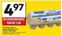 Giant Tiger Burnbrae Farms Omega 3 large eggs offer