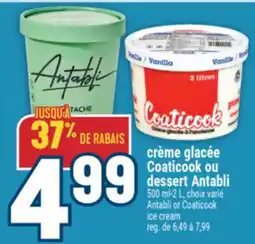 Marché Adonis CRÈME GLACÉE COATICOOK OU DESSERT ANTABLI | ANTABLI OR COATICOOK ICE CREAM offer
