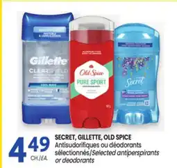 Uniprix SECRET, GILLETTE, OLD SPICE offer