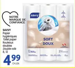 Uniprix SAVVY Papier hygiéniques Toilet paper Rouleaux doubles/Double rolls offer