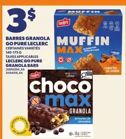 Provigo BARRES GRANOLA GO PURE LECLERC, 140-175 G | LECLERC GO PURE GRANOLA BARS offer