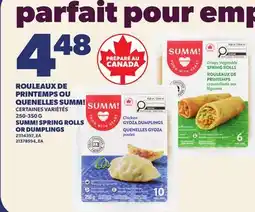Provigo ROULEAUX DE PRINTEMPS OU QUENELLES SUMM!, 250-350 G | SUMM! SPRING ROLLS OR DUMPLINGS offer