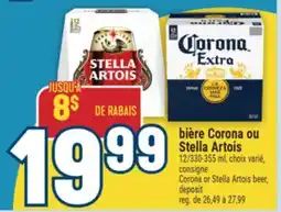 Marché Adonis BIÈRE CORONA OU STELLA ARTOIS | CORONA OR STELLA ARTOIS BEER, DEPOSIT offer