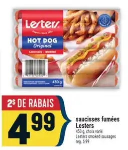 Marché Adonis SAUCISSES FUMÉES LESTERS | LESTERS SMOKED SAUSAGES offer