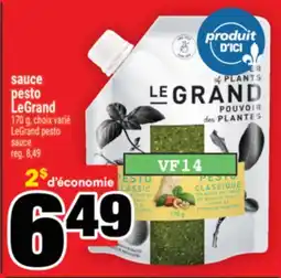 Super C sauce pesto LeGrand | LeGrand pesto sauce offer