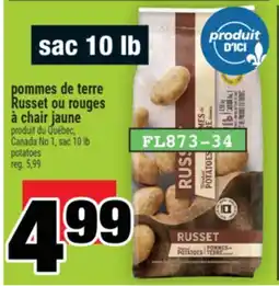 Super C pommes de terre Russet ou rouges à chair jaune offer