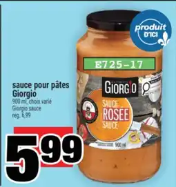 Super C sauce pour pâtes Giorgio | Giorgio sauce offer