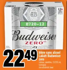 Super C bière sans alcool Labatt Budweiser zero | non-alcoholic beer offer