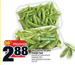 Super C pois sucrés ou pois mange-tout | sugar snap peas or snow peas offer
