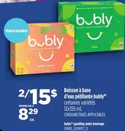 Provigo BOISSON À BASE D'EAU PÉTILLANTE BUBLY | BUBLY SPARKLING WATER BEVERAGE offer