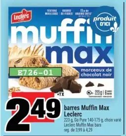 Super C barres Muffin Max Leclerc | Leclerc MuffinMax bars offer