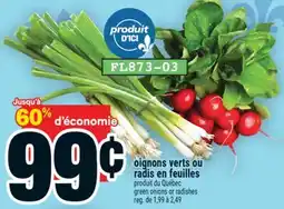 Super C oignons verts ou radis en feuilles | green onions or radishes offer