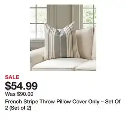 Wayfair French Stripe Throw Pillow Cover Only β Set Of 2 (Set of 2) offer