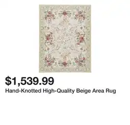 Wayfair Hand-Knotted High-Quality Beige Area Rug offer