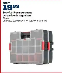 RONA Craftsman Set of 2 15-compartment customizable organizers offer