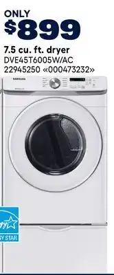 RONA SAMSUNG 7.5 cu. ft. dryer offer