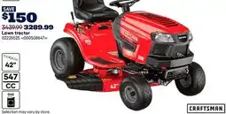 RONA Craftsman Lawn tractor offer