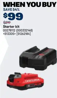 RONA CRAFTSMAN Starter kit offer
