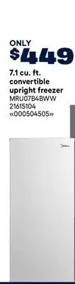 RONA Midea 7.1 cu. ft. convertible upright freezer offer