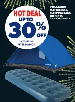Real Canadian Superstore INFLATABLE MATTRESSES, SLEEPING BAGS OR TENTS offer