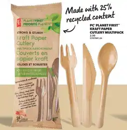 Real Canadian Superstore PC PLANET FIRST KRAFT PAPER CUTLERY MULTIPACK offer