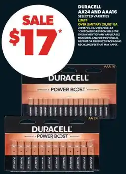 Real Canadian Superstore DURACELL AA24 AND AAA16 offer