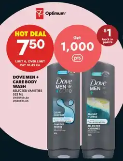 Real Canadian Superstore DOVE MEN + CARE BODY WASH, 532 ML offer