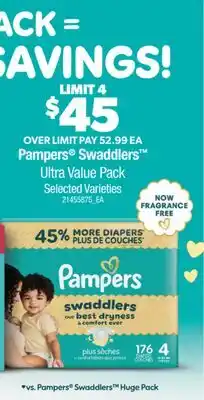 Real Canadian Superstore PAMPERS SWADDLERS ULTRA VALUE PACK offer