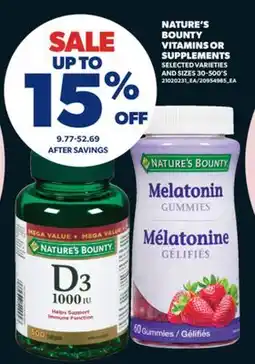 Real Canadian Superstore NATURE'S BOUNTY VITAMINS OR SUPPLEMENTS offer