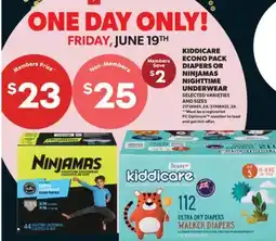 Real Canadian Superstore KIDDICARE ECONO PACK DIAPERS OR NINJAMAS NIGHTTIME UNDERWEAR offer
