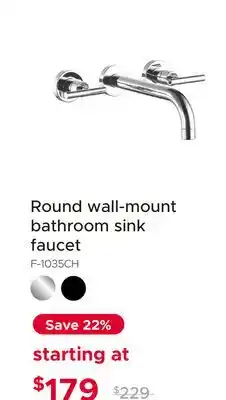 Bath Depot Round wall-mount bathroom sink faucet offer