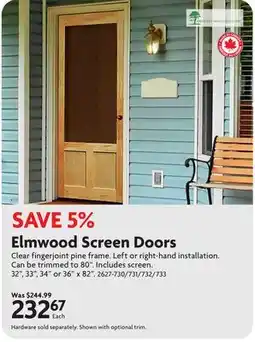 Home Hardware Elmwood Screen Doors offer