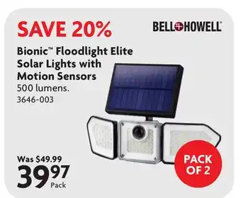 Home Hardware Bionic Floodlight Elite Solar Lights with Motion Sensors offer