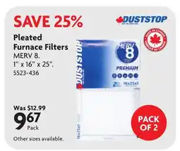 Home Hardware Pleated Furnace Filters offer