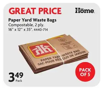 Home Hardware Paper Yard Waste Bags offer