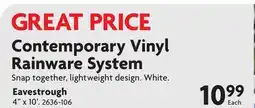Home Hardware Contemporary Vinyl Rainware System offer