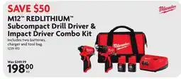 Home Hardware M12 REDLITHIUM Subcompact Drill Driver & Impact Driver Combo Kit offer