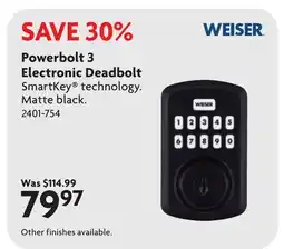 Home Hardware Powerbolt 3 Electronic Deadbolt offer
