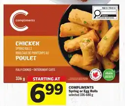 Foodland COMPLIMENTS Spring or Egg Rolls offer