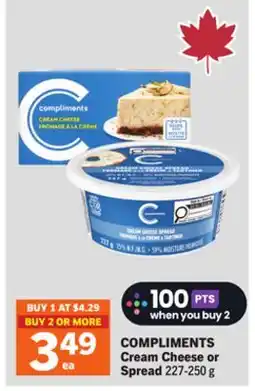 Foodland COMPLIMENTS Cream Cheese or Spread offer
