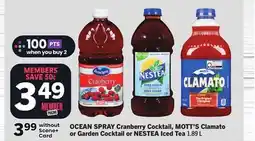 Foodland Cranberry Cocktail, Clamato or Garden Cocktail or Iced Tea offer